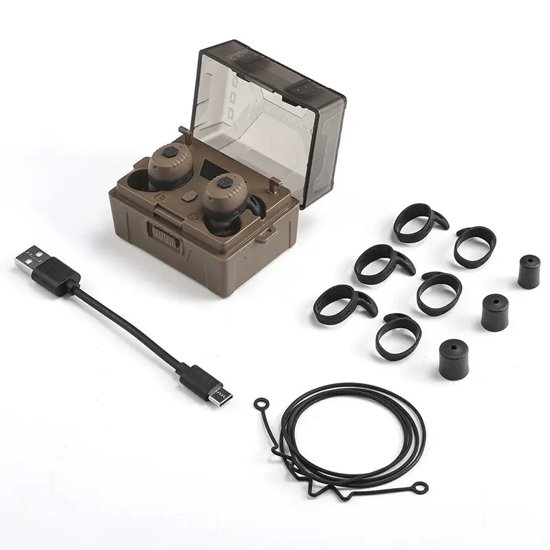 (A Free Gift) ARM NEXT Fieldops Tactical Earbuds E30 Hearing Protection with Bluetooth, 31Db Noise Reduction for Shooting Wireless Tactical Earbuds with Sound Pickup, Bluetooth 5.4, 50H Playtime, LED Display, for Hunting & Work Outdoorfun Fathersdayg