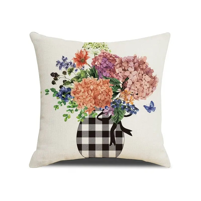 4pcs Floral Bloom Print Throw Pillow Cases for Decor